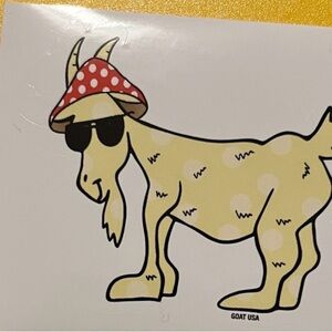 Polka Dot Goat Sticker with Sunglasses
